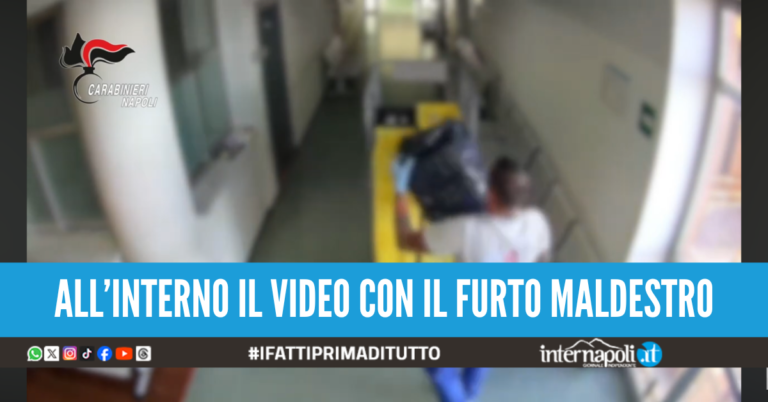 Ruba un condizionatore all’ospedale Pascale, ladro incastrato dalle telecamere