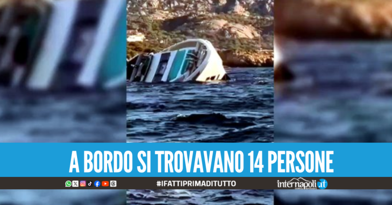 Yacht da oltre 8 milioni affonda in Costa Smeralda, a bordo 14 persone