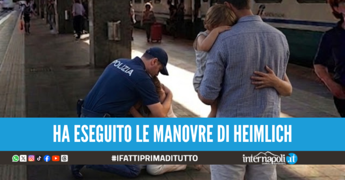 poliziotto stazione napoli soffocamento
