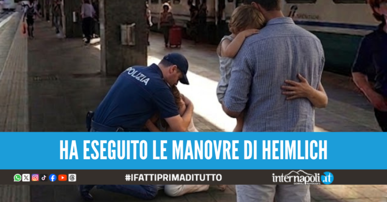 poliziotto stazione napoli soffocamento