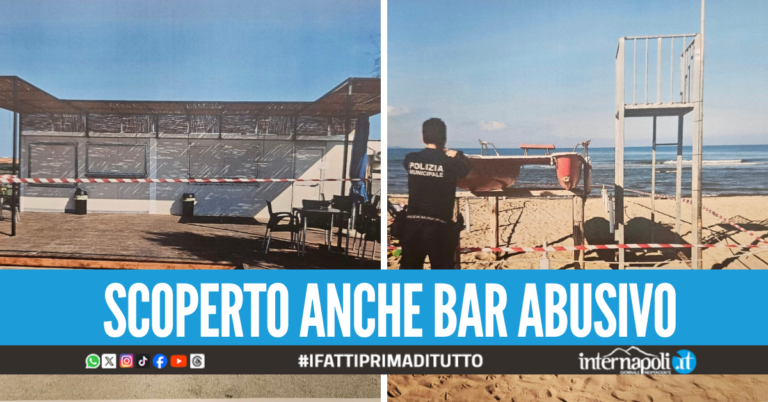 La spiaggia libera era occupata con lettini e ombrelloni, scatta il sequestro a Licola