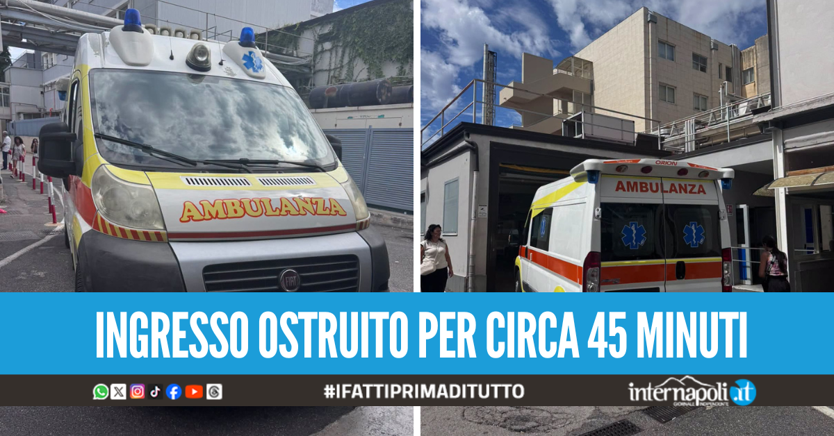 Caos all’ospedale di Giugliano, ambulanza privata blocca l’ingresso al pronto soccorso