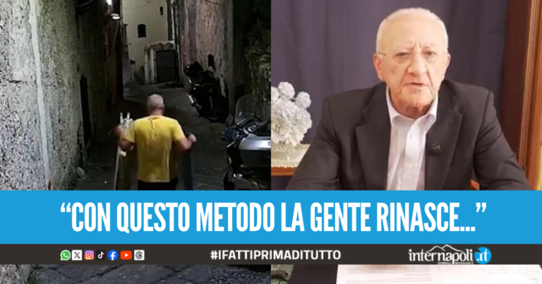 Abbandona prima il frigo e poi l'asse da stiro, De Luca show: "Per gli incivili metodo Singapore con 20 frustate"