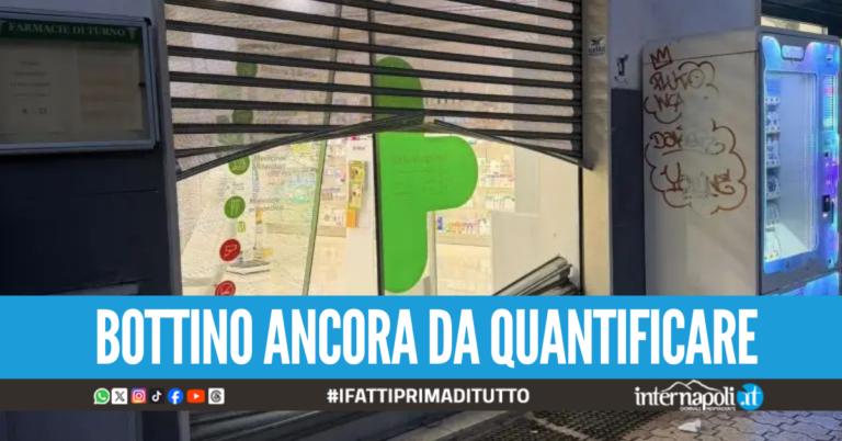 Furto con spaccata nella nota farmacia a Ercolano, ladri portano via l'incasso in pochi minuti