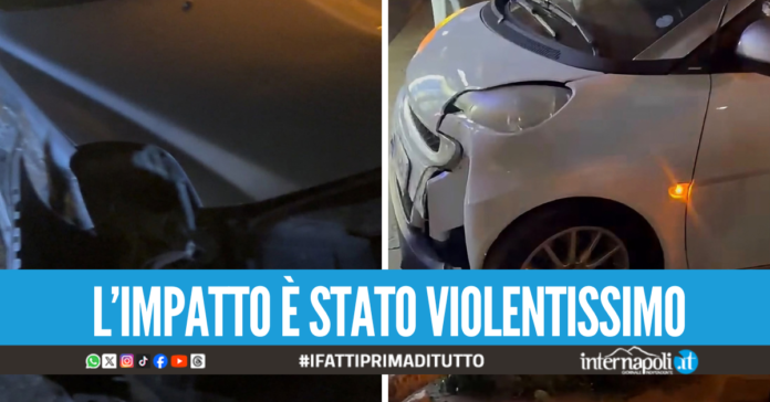Terribile incidente a Qualiano, auto si schiantano tra piazza Rosselli e via Di Vittorio