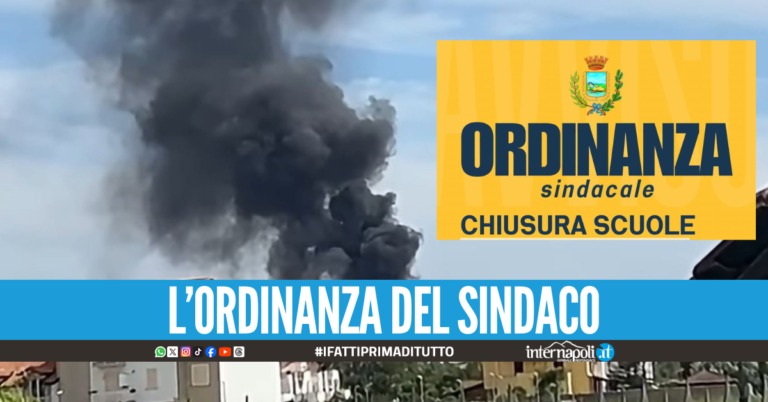 Ancora fumo dopo il rogo tossico, quattro scuole di Giugliano chiuse fino a sabato