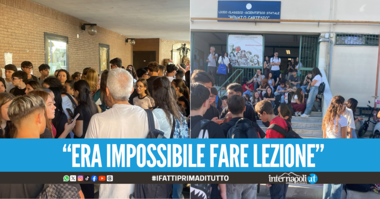 Rogo a Casacelle, gli alunni del Cartesio disertano le lezioni Aria irrespirabile