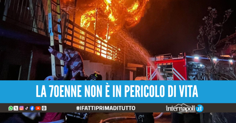 Portici, incendio in un appartamento nella notte: 70enne ricoverata al Cardarelli