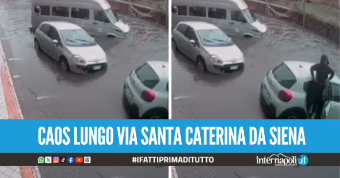 Bomba d'acqua a Giugliano, pulmino resta in panne: studenti giù dal finestrino per salvarsi