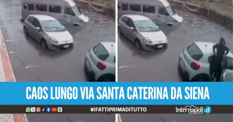 Bomba d'acqua a Giugliano, pulmino resta in panne: studenti giù dal finestrino per salvarsi