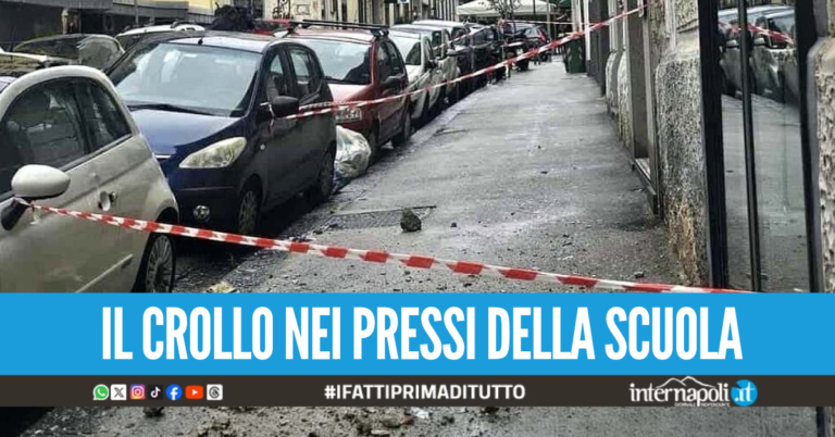Tragedia sfiorata al Vomero dopo il maltempo, crollano calcinacci in via Alvino