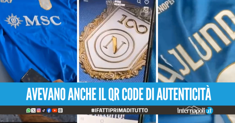 Oltre 2mila maglie del Napoli false vendute su TikTok, scatta il max sequestro