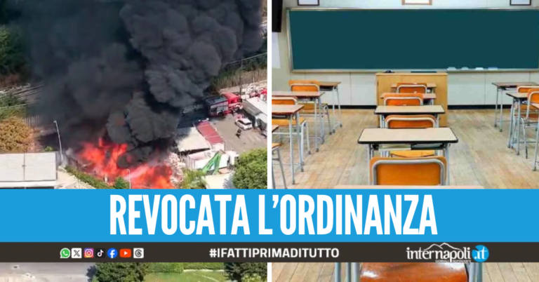 A Pianura riaprono le scuole, rientrano valori delle diossine dopo l'incendio