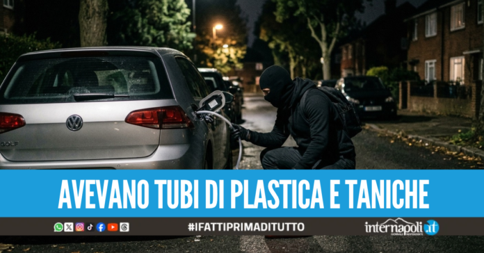Non si fermano i furti di carburante nel Napoletano, in tre armeggiavano vicino alle auto in sosta