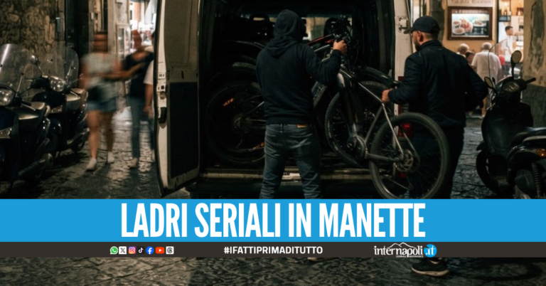Caricano le bici elettriche sul furgone e scappano, 5 arresti nel Napoletano