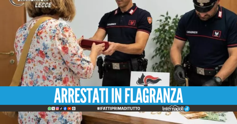 Da Napoli a Lecce per truffare un'anziana, beccati col bottino da 31mila euro