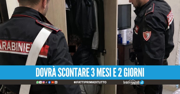 Napoli, evade dopo il permesso per il battesimo della figlia: latitante beccato nell'armadio