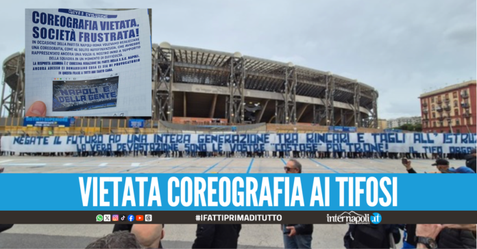 Striscione contro il carovita al Maradona: 