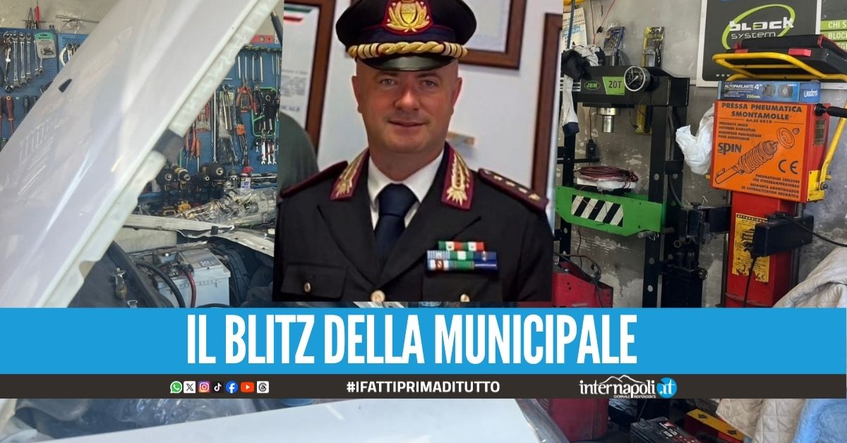 Officina abusiva scovata nel palazzo ad Afragola, scatta la chiusura