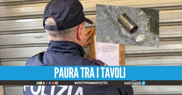 Colpi di pistola esplosi ad Acerra, chiuso un locale dopo il raid